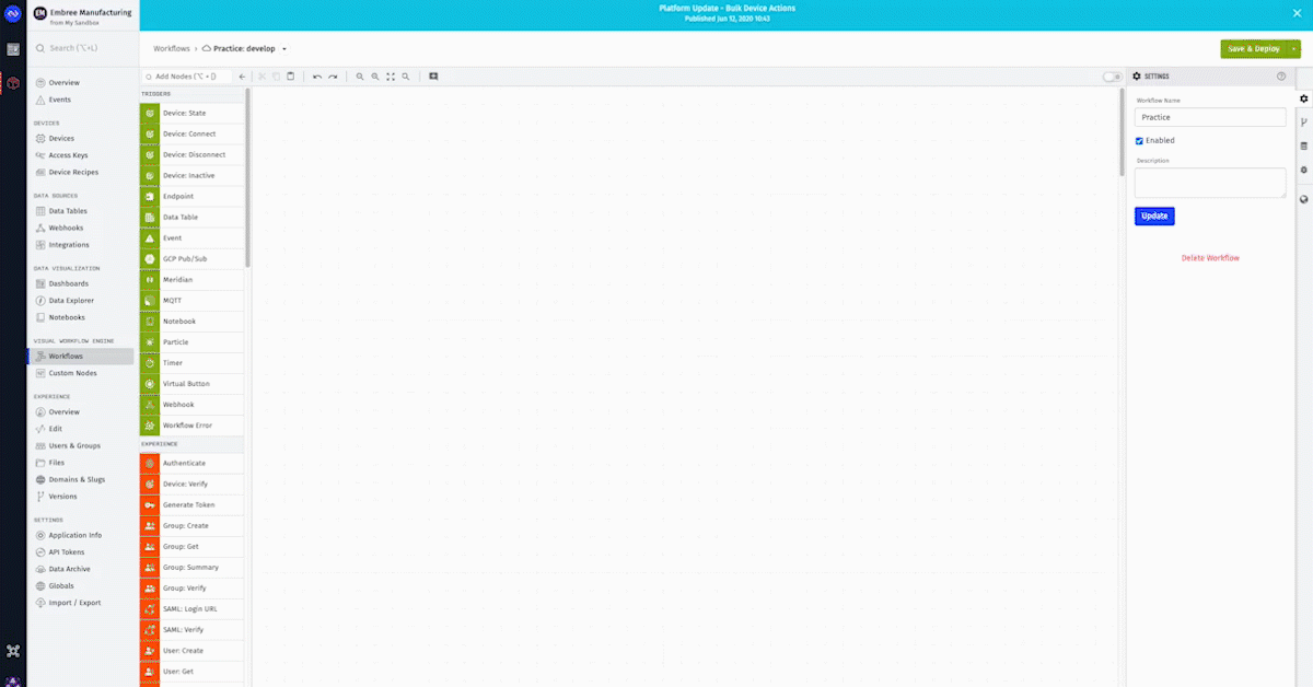 GIF of the Visual Workflow Engine in action.