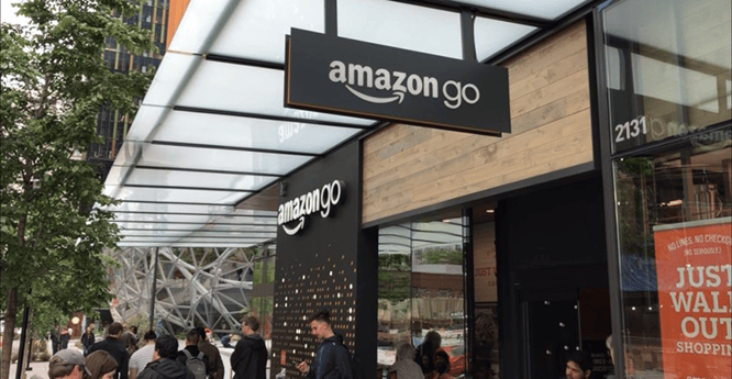 Amazon Go first Seattle store. Many stores will be incorporate IoT for a new way of shopping.