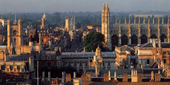 Skyline view of Cambridge, United Kingdom.