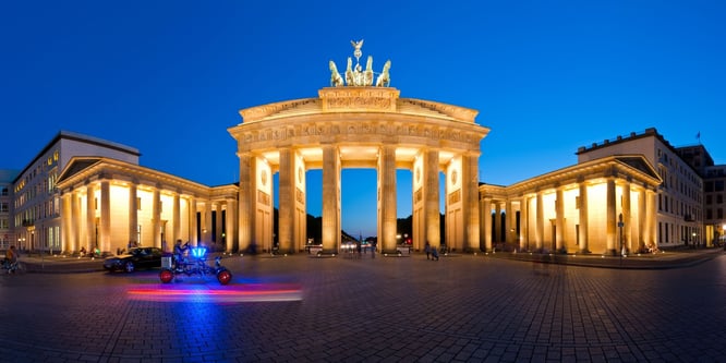 The Brandenburg Gate in Berlin, Germany.