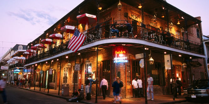 French Quarter neighborhood in New Orleans, Louisiana.