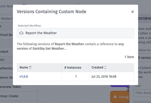 Versions Containing Custom Node Modal