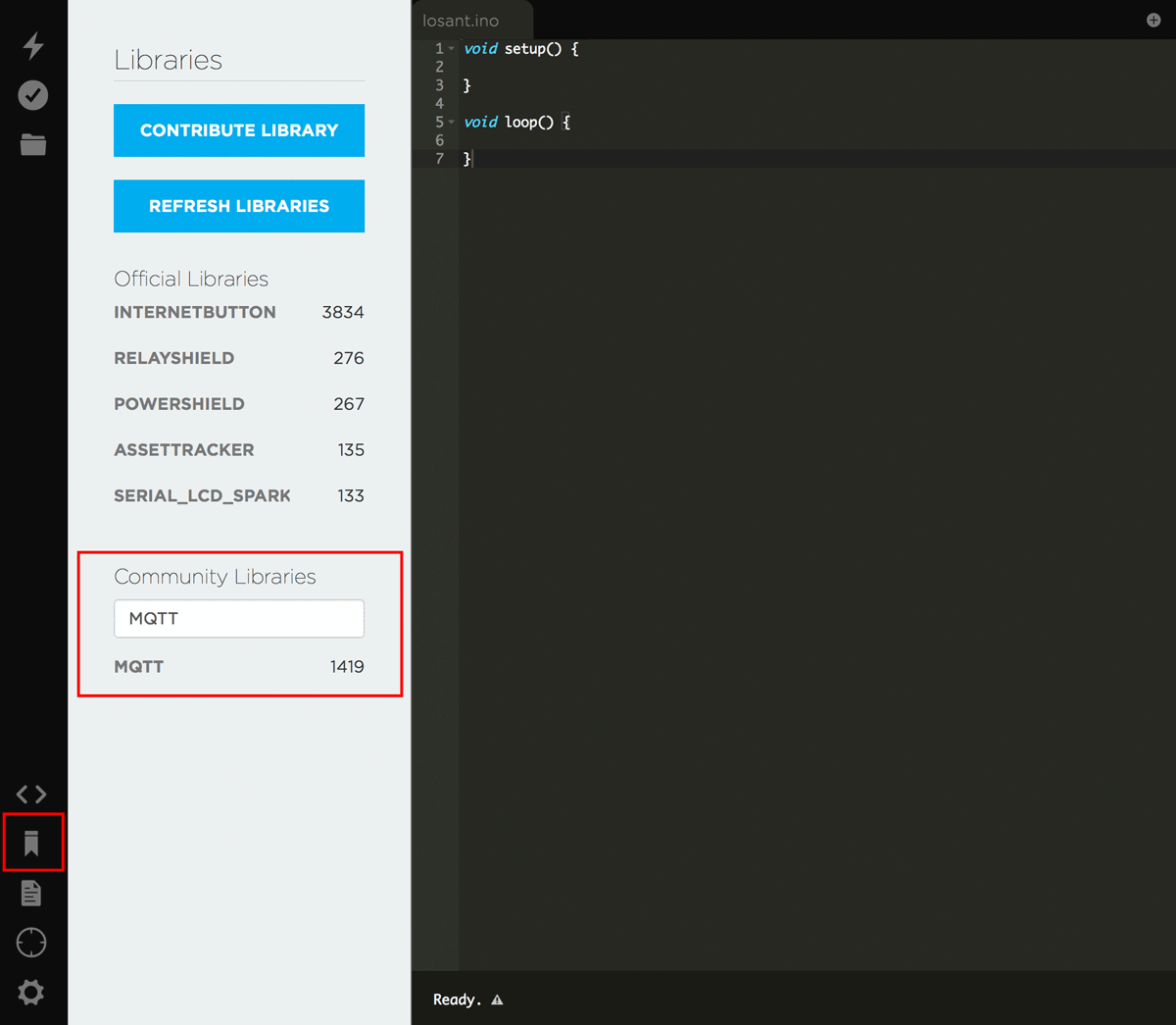 Search for MQTT within Losant’s community library.