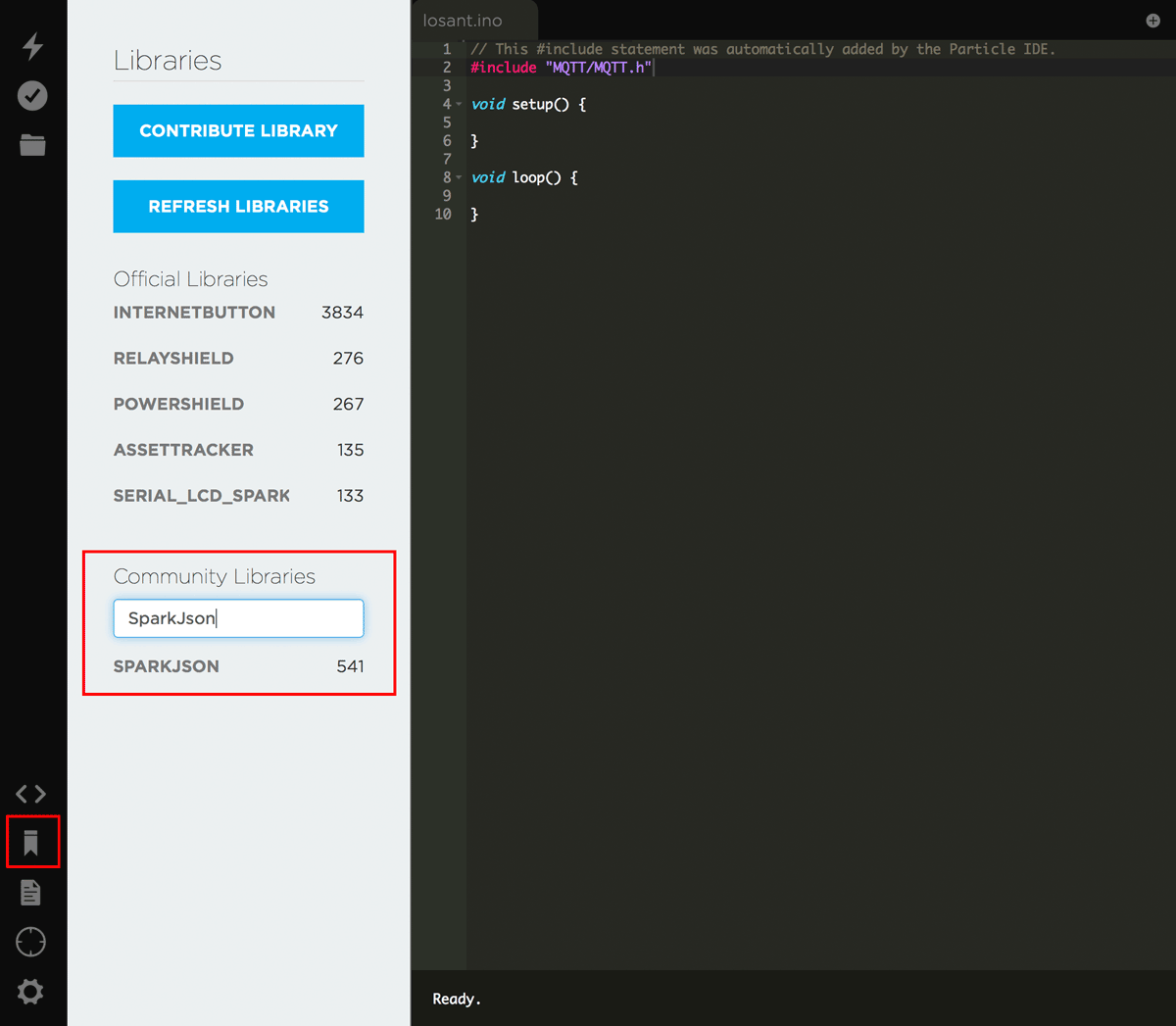 Search for SparkJson within Losant’s community library.