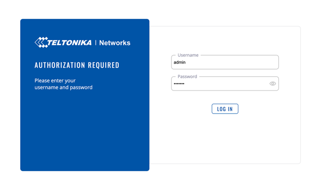 Teltonika Networks Login Authorization Required