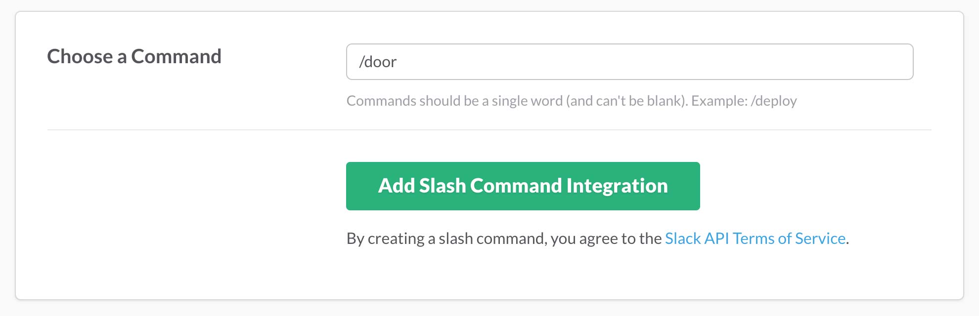 New Slack Slash Command
