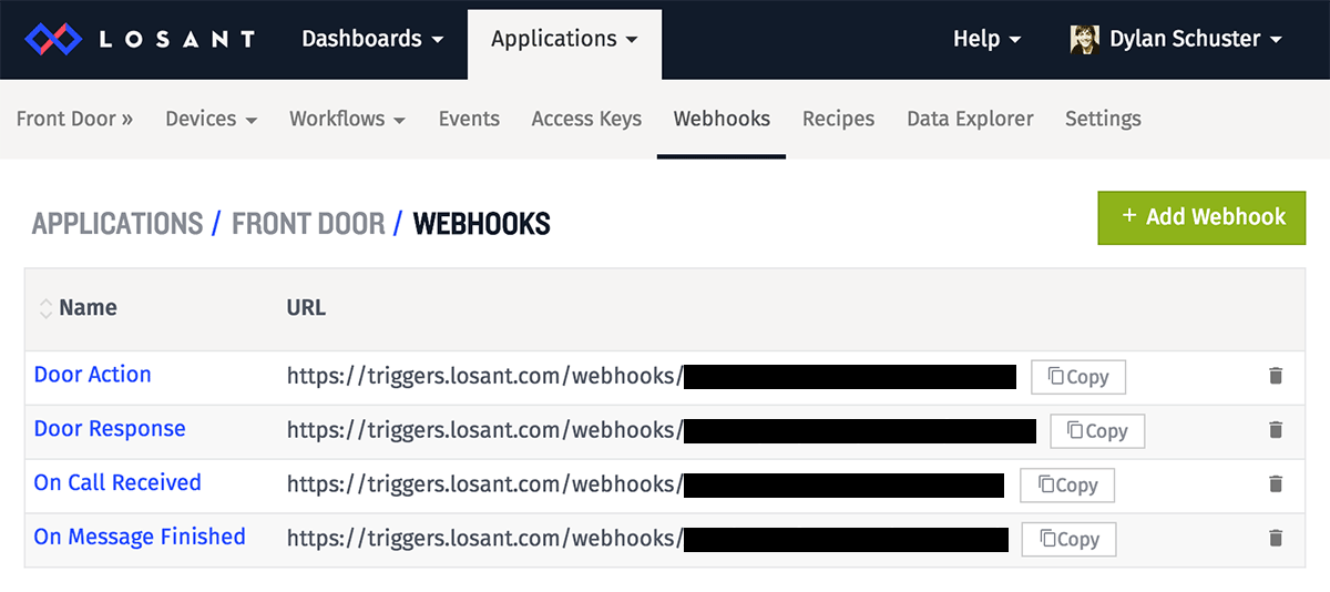 Losant Webhooks
