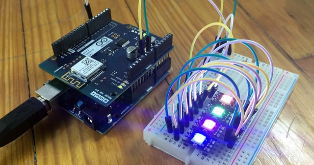 led setup microcontroller and Neopixels