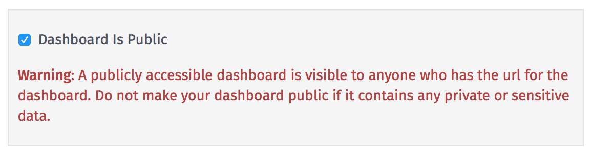 Losant Dashboard Settings making dashboards public.