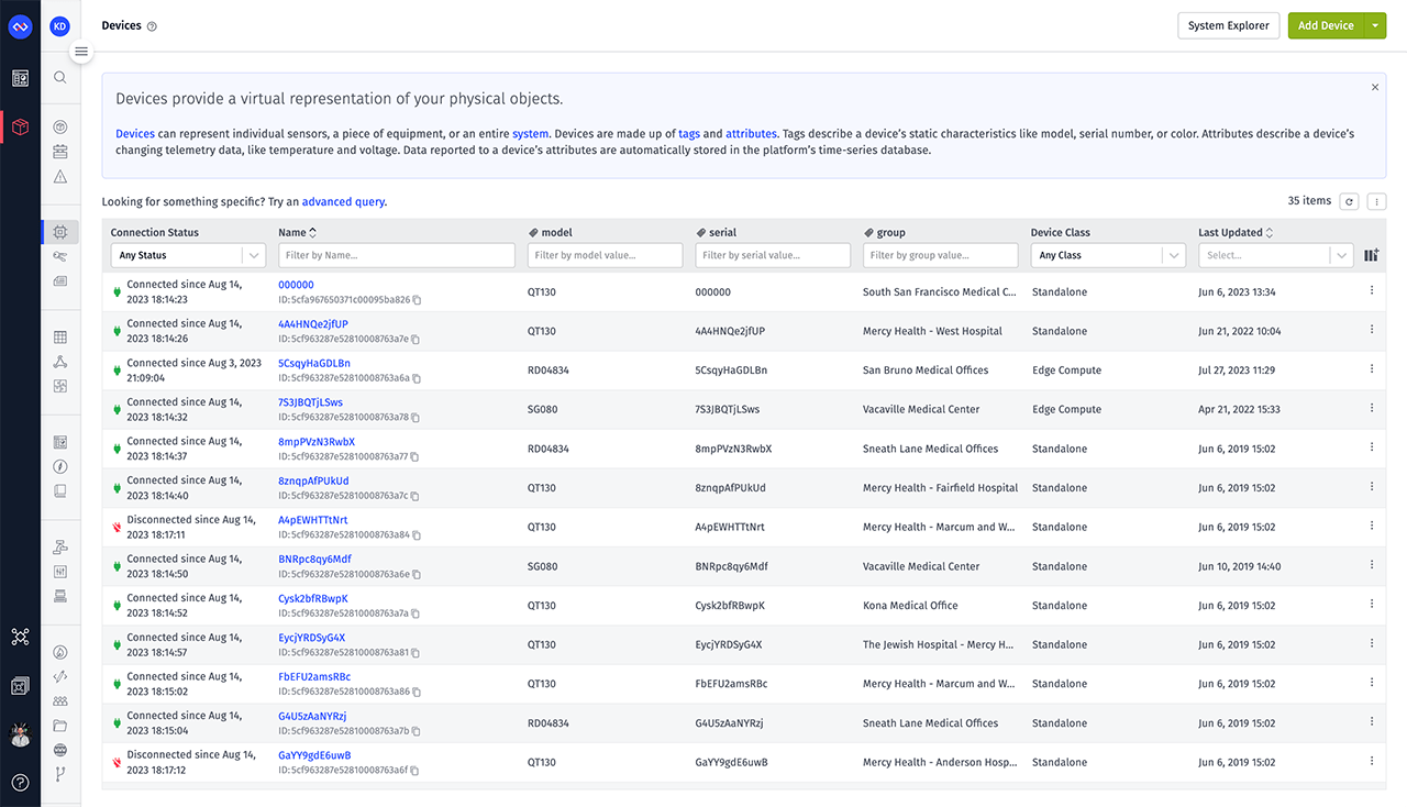 Losant Device List