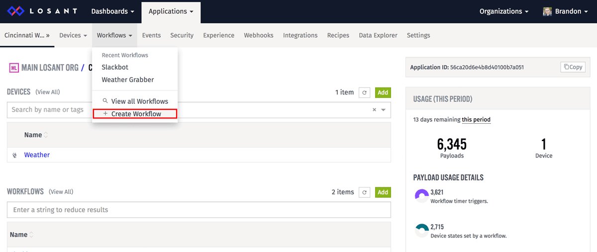 Create a Workflow in Losant
