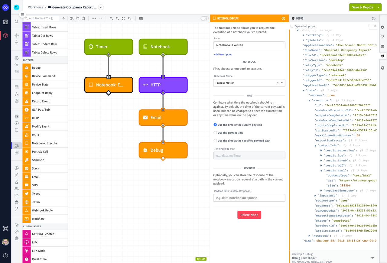 Losant Notebooks Workflow Example