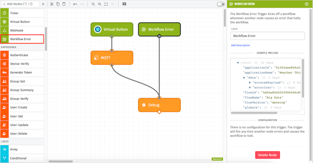 Losant Workflow Error Trigger Example