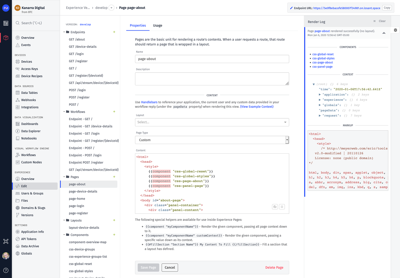 Losant Experiences Resource Folders