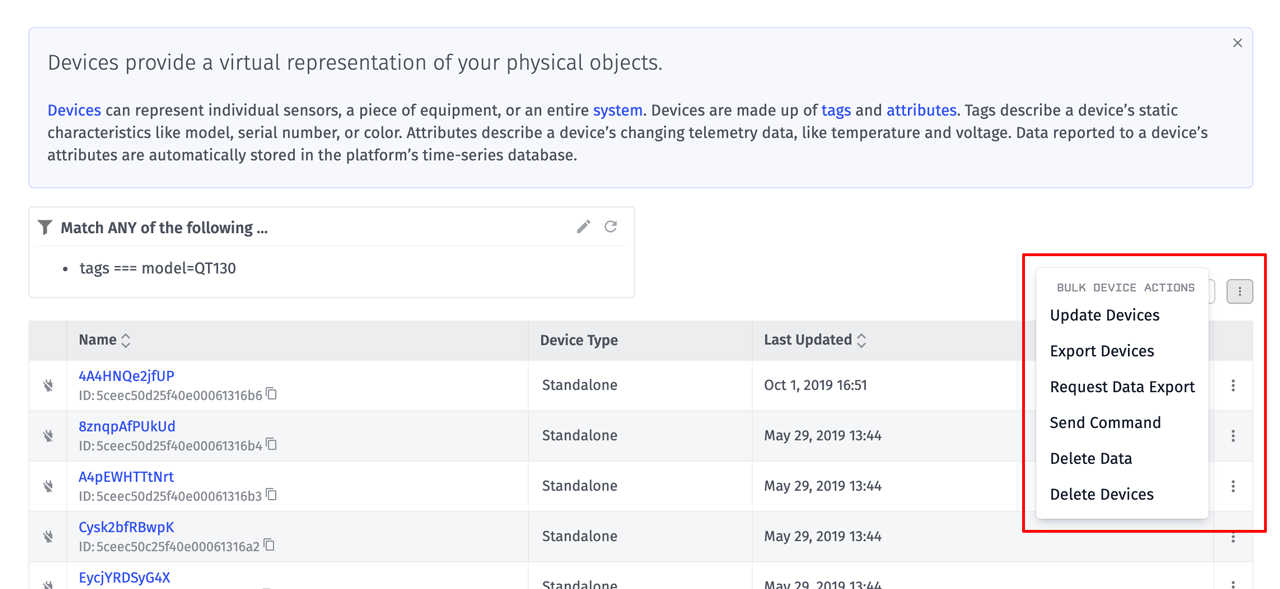 Losant Bulk Device Actions