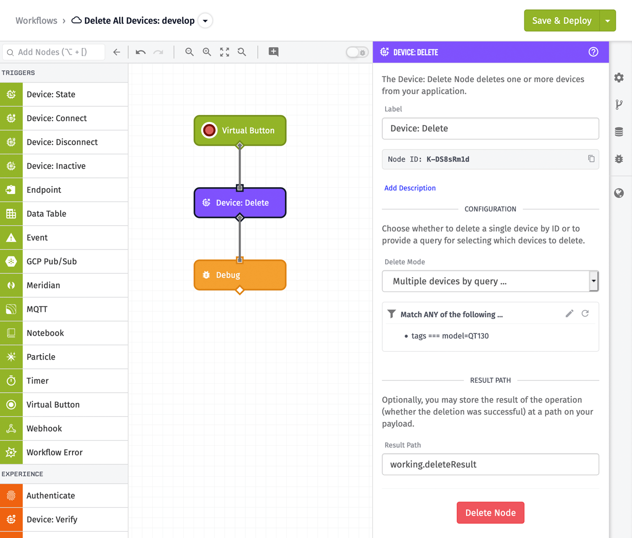 Losant Device Delete Node