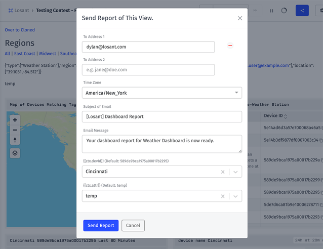 Dashboard Report Context