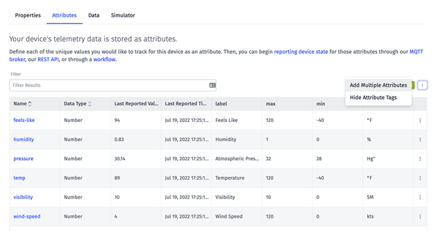 Additional device attribute updates