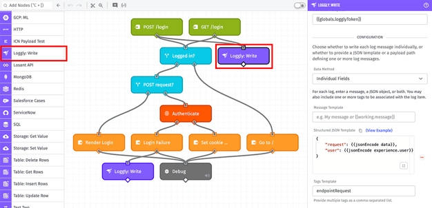 Loggly: Write Node