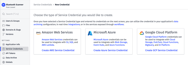 Service Credential Types