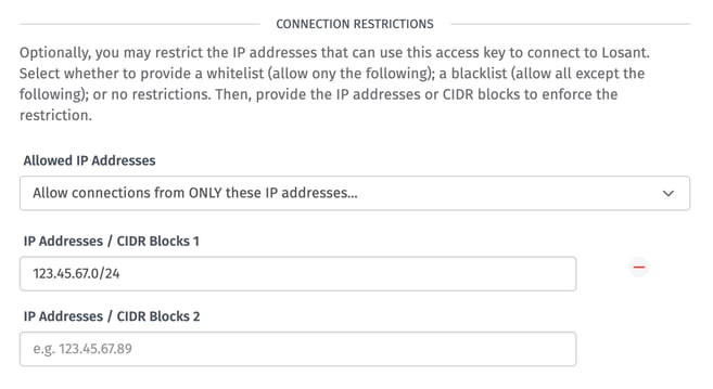 Access Key IP Restrictions