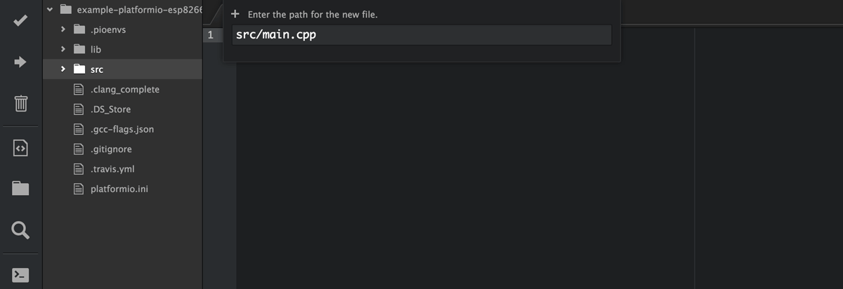 Hello World example code with file named main.cpp that prints Hello World!