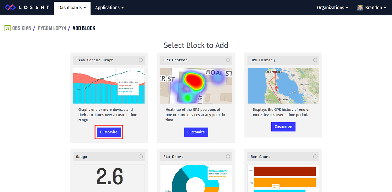 Losant dashboard blocks