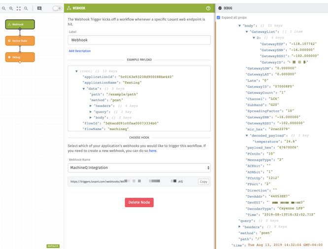 Losant Webhook Trigger Node