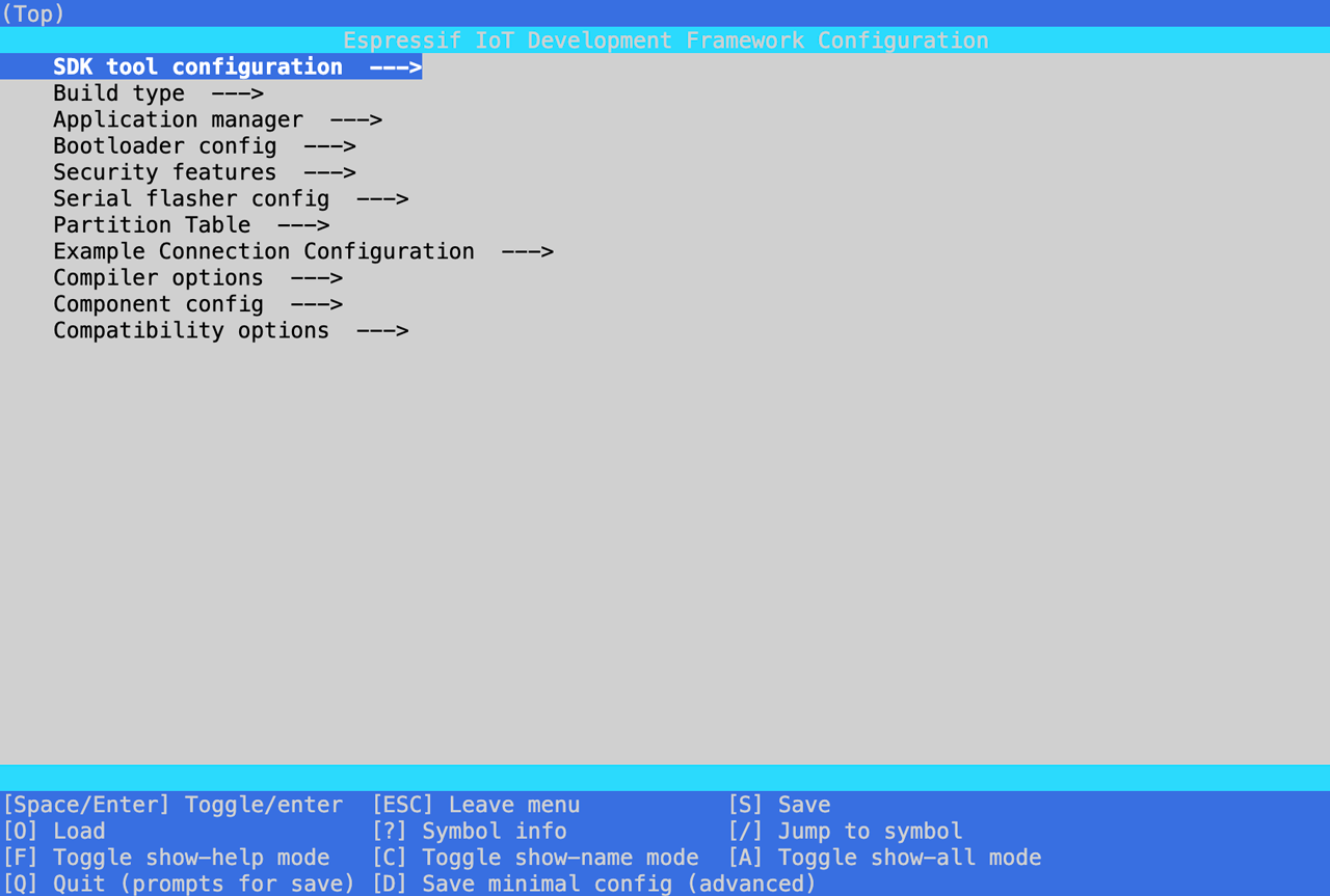 ESP-IDF menuconfig