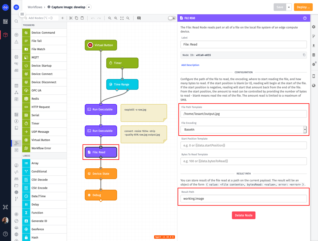 Losant Edge Workflow File Read