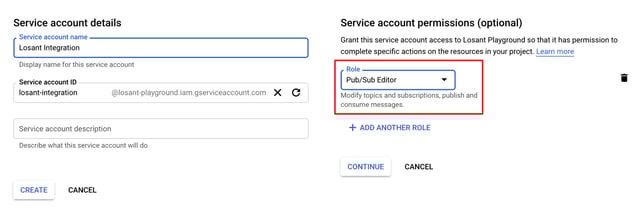 Google New Service Account