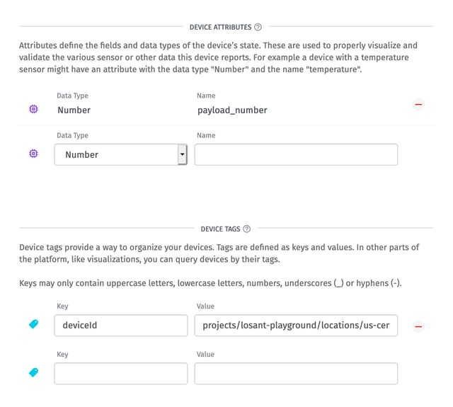 Losant Device Configuration with deviceId Tag