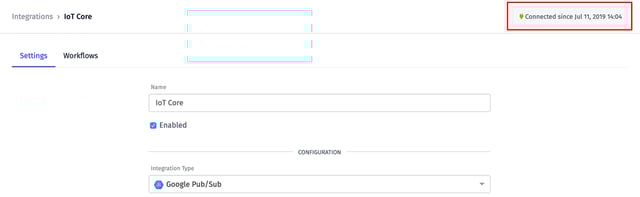 Losant Integration Connection Status