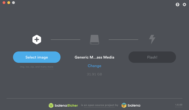 balenaEtcher Step One of Download