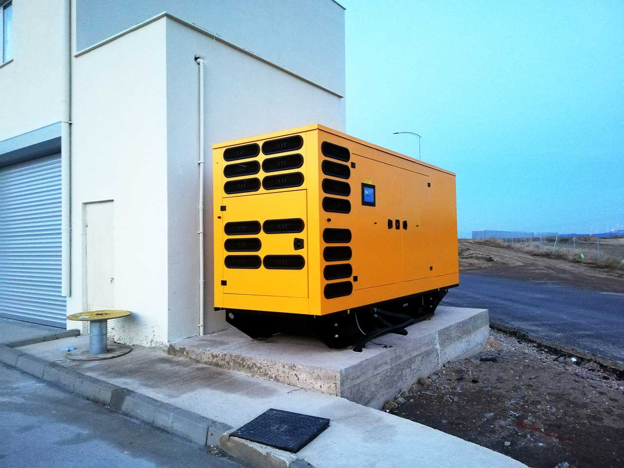 Diesel Electric Power Generator Near Building