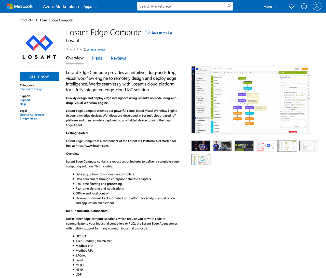 Losant Edge Compute in Azure Marketplace