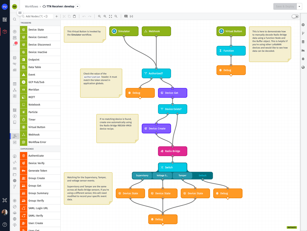 LoRaWAN Decoding Losant Workflow