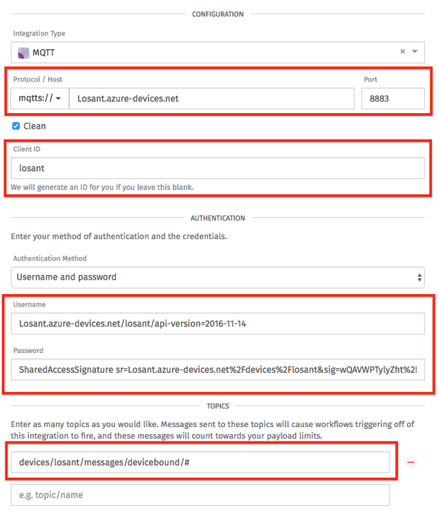 azure-losant-intergration-configuration