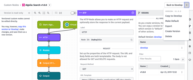 A Losant workflow showing Custom Nodes