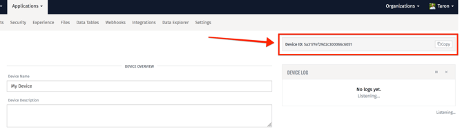 Copy/Paste a Losant Device ID