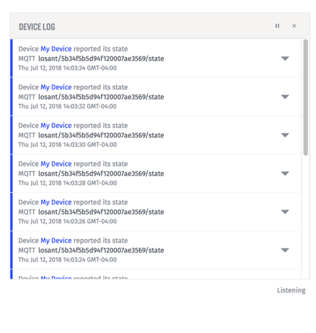 Device State in Losant Device Logs