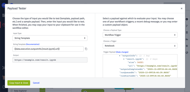 Payload Tester for String Template and Workflow Trigger