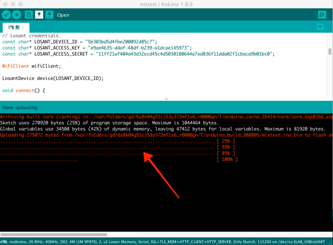 Arduino Successful Upload Terminal Output