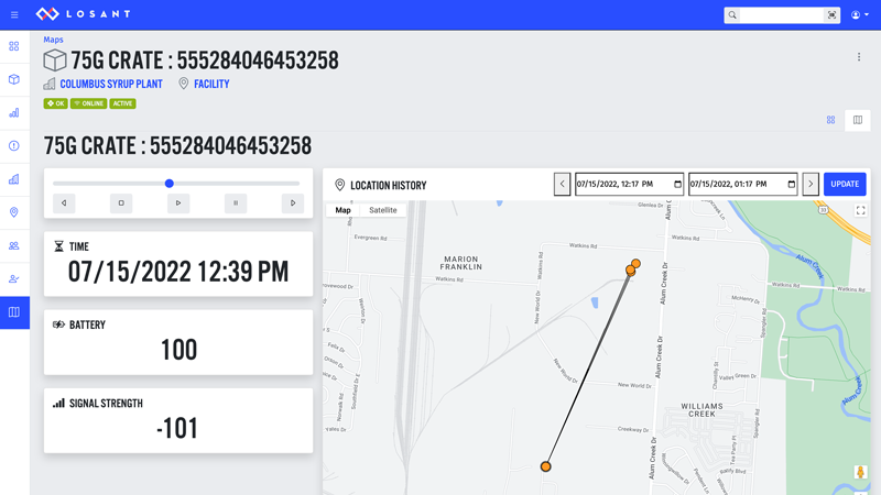 Losant Asset Tracking Dashboard