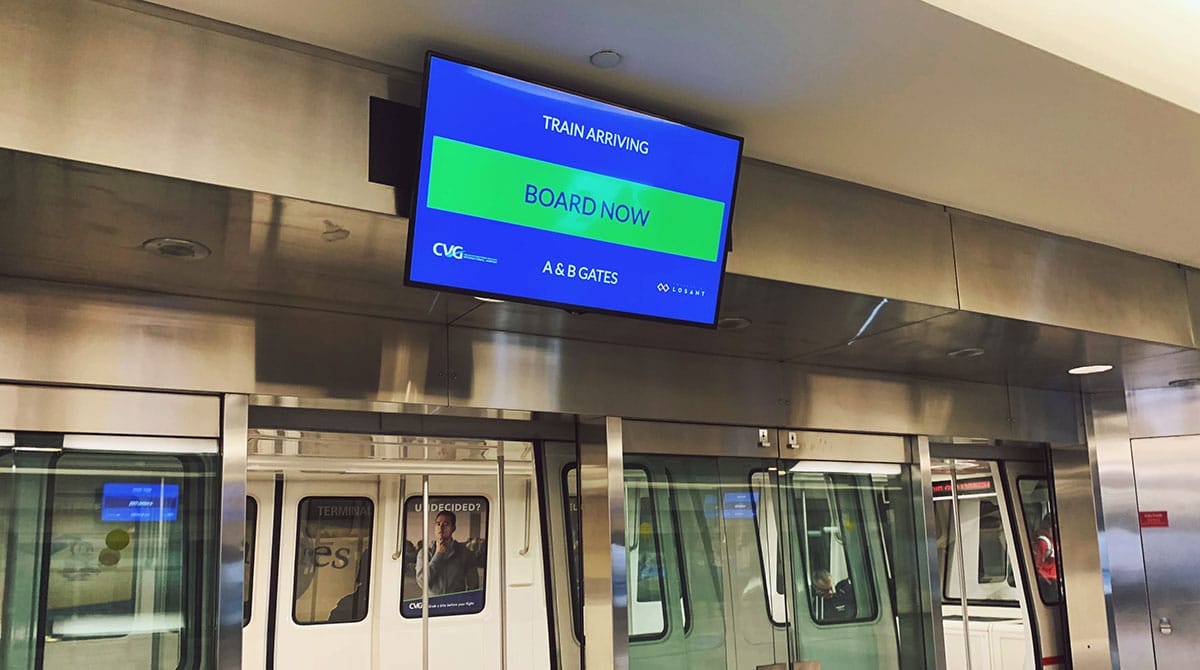 Passenger train monitoring at CVG international airport