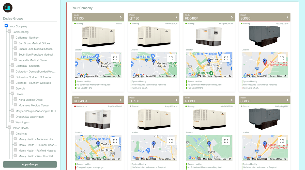 Multi-tentant industrial equipment monitoring solution