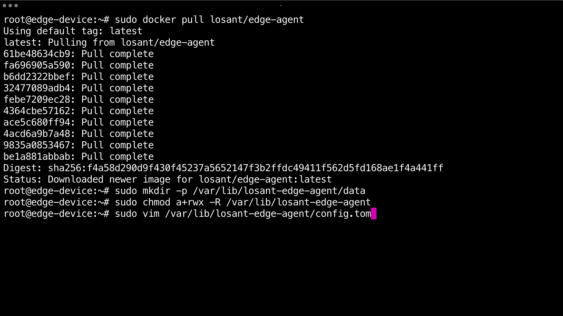 Installing the Edge Agent